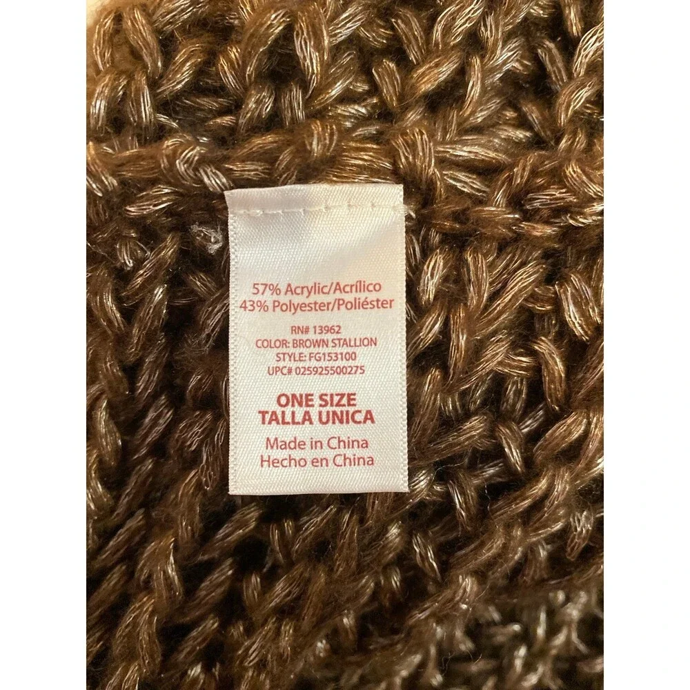 Scarf‎ Talla Unica Brown Bronze Unity Infinity  Open Weave Knit Super Soft Chic